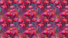 Carregar imagem no visualizador da galeria, Bright Pink Flamingos Wallpaper - Modern Miami Vibes, Tropical Home Decor #6581
