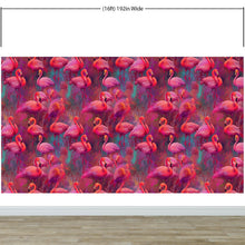 Carregar imagem no visualizador da galeria, Bright Pink Flamingos Wallpaper - Modern Miami Vibes, Tropical Home Decor #6581
