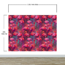 Carregar imagem no visualizador da galeria, Bright Pink Flamingos Wallpaper - Modern Miami Vibes, Tropical Home Decor #6581
