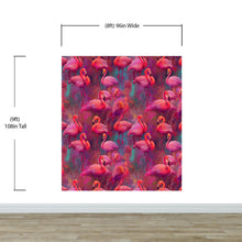 Carregar imagem no visualizador da galeria, Bright Pink Flamingos Wallpaper - Modern Miami Vibes, Tropical Home Decor #6581
