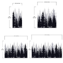 Cargar imagen en el visor de la galería, Black and White Pine Tree Forest Wallpaper. #6594
