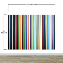 Load image into Gallery viewer, Vertical Line Color Stripes Wallpaper. Bright Rainbow Color Lines Wall Mural. #6597
