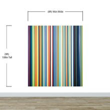 Load image into Gallery viewer, Vertical Line Color Stripes Wallpaper. Bright Rainbow Color Lines Wall Mural. #6597
