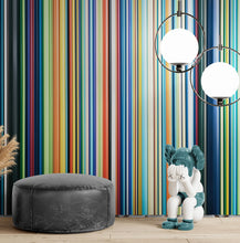 Load image into Gallery viewer, Vertical Line Color Stripes Wallpaper. Bright Rainbow Color Lines Wall Mural. #6597
