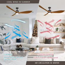 Load image into Gallery viewer, 66&quot; Misael Propeller Industrial DC Motor Downrod Mount Reversible Ceiling Fan with LED Lighting and Remote Control
