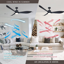 Cargar imagen en el visor de la galería, 66&quot; Misael Propeller Industrial DC Motor Downrod Mount Reversible Ceiling Fan with LED Lighting and Remote Control
