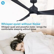 Load image into Gallery viewer, 66&quot; Misael Propeller Industrial DC Motor Downrod Mount Reversible Ceiling Fan with LED Lighting and Remote Control
