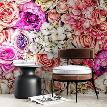 Load image into Gallery viewer, Vibrant Floral Bliss Wallpaper Mural - Colorful Roses and Flower Arrangements #6602
