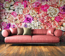 Load image into Gallery viewer, Vibrant Floral Bliss Wallpaper Mural - Colorful Roses and Flower Arrangements #6602
