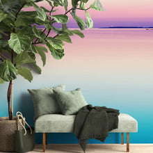 Cargar imagen en el visor de la galería, Pastel Pink Sunset Ocean Wallpaper Mural - Tropical Calm Waters. #6603
