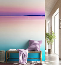 Cargar imagen en el visor de la galería, Pastel Pink Sunset Ocean Wallpaper Mural - Tropical Calm Waters. #6603
