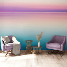 Cargar imagen en el visor de la galería, Pastel Pink Sunset Ocean Wallpaper Mural - Tropical Calm Waters. #6603
