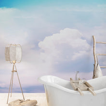 Load image into Gallery viewer, Pastel Sky and Clouds Kids Wallpaper Mural - Dreamy Nursery Peel and Stick Wallpaper. #6605
