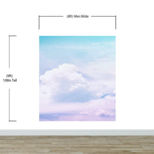 Load image into Gallery viewer, Pastel Sky and Clouds Kids Wallpaper Mural - Dreamy Nursery Peel and Stick Wallpaper. #6605
