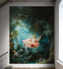 Load image into Gallery viewer, The Swing Wallpaper Painting. Retro Vintage Wall Mural Print. Bedroom Wall Art. French Artist Jean-Honoré Fragonard. #6609
