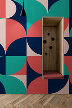 Carregar imagem no visualizador da galeria, Geometric Shapes Contemporary Wall Mural. #6618
