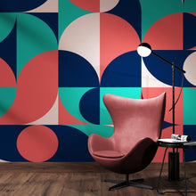 Carregar imagem no visualizador da galeria, Geometric Shapes Contemporary Wall Mural. #6618
