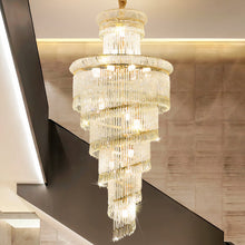 Load image into Gallery viewer, Luxurious Golden Cascade Crystal Chandelier
