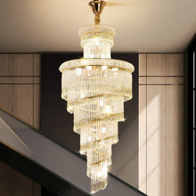 Load image into Gallery viewer, Luxurious Golden Cascade Crystal Chandelier
