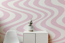 Load image into Gallery viewer, Pink Swirly Lines Abstract Wallpaper Mural. #6635
