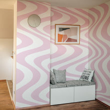 Cargar imagen en el visor de la galería, Pink Swirly Lines Abstract Wallpaper Mural. #6635
