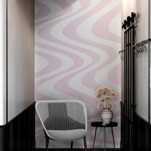 Cargar imagen en el visor de la galería, Pink Swirly Lines Abstract Wallpaper Mural. #6635
