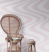 Cargar imagen en el visor de la galería, Pink Swirly Lines Abstract Wallpaper Mural. #6635
