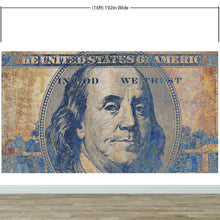 Cargar imagen en el visor de la galería, Colorful Money Wallpaper. Benjamin Franklin 100 Dollar Bill Wall Mural. #6642
