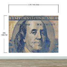 Cargar imagen en el visor de la galería, Colorful Money Wallpaper. Benjamin Franklin 100 Dollar Bill Wall Mural. #6642
