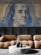 Cargar imagen en el visor de la galería, Colorful Money Wallpaper. Benjamin Franklin 100 Dollar Bill Wall Mural. #6642
