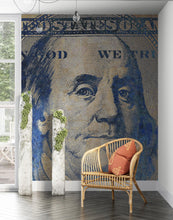 Carregar imagem no visualizador da galeria, Colorful Money Wallpaper. Benjamin Franklin 100 Dollar Bill Wall Mural. #6642
