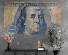 Cargar imagen en el visor de la galería, Colorful Money Wallpaper. Benjamin Franklin 100 Dollar Bill Wall Mural. #6642
