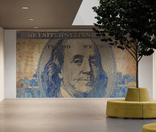 Cargar imagen en el visor de la galería, Colorful Money Wallpaper. Benjamin Franklin 100 Dollar Bill Wall Mural. #6642
