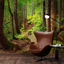 Load image into Gallery viewer, Green Forest Woodland Wall Mural – Nature&#39;s Embrace Peel and Stick Wallpaper #6647
