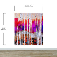 Load image into Gallery viewer, Colorful Vibrant Birch Tree Forest Wallpaper. #6649
