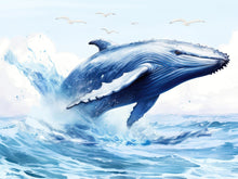 Load image into Gallery viewer, Humpback Whale Wallpaper. Marine Life Wall Art. #6651
