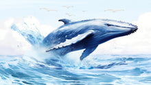 Carregar imagem no visualizador da galeria, Humpback Whale Wallpaper. Marine Life Wall Art. #6651
