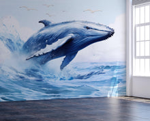 Load image into Gallery viewer, Humpback Whale Wallpaper. Marine Life Wall Art. #6651
