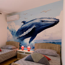 Load image into Gallery viewer, Humpback Whale Wallpaper. Marine Life Wall Art. #6651
