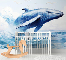 Load image into Gallery viewer, Humpback Whale Wallpaper. Marine Life Wall Art. #6651
