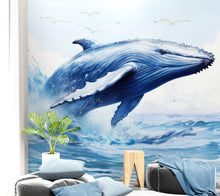 Carregar imagem no visualizador da galeria, Humpback Whale Wallpaper. Marine Life Wall Art. #6651
