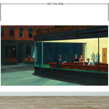 Load image into Gallery viewer, Nighthawks Painting Wallpaper. Painting by Edward Hopper. #6654
