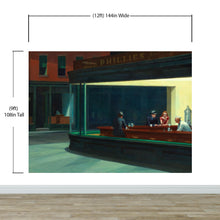 Load image into Gallery viewer, Nighthawks Painting Wallpaper. Painting by Edward Hopper. #6654
