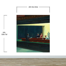 Load image into Gallery viewer, Nighthawks Painting Wallpaper. Painting by Edward Hopper. #6654
