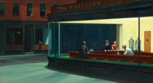 Load image into Gallery viewer, Nighthawks Painting Wallpaper. Painting by Edward Hopper. #6654
