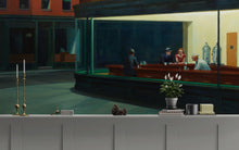 Carregar imagem no visualizador da galeria, Nighthawks Painting Wallpaper. Painting by Edward Hopper. #6654
