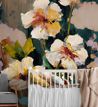 Load image into Gallery viewer, Flower Blossoms Wallpaper. Floral Oil Painting Peel and Stick Wall Mural. #6664
