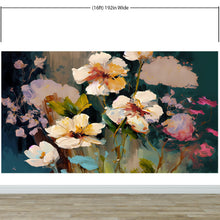 Load image into Gallery viewer, Flower Blossoms Wallpaper. Floral Oil Painting Peel and Stick Wall Mural. #6664
