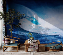 Load image into Gallery viewer, Big Wave Wallpaper. Surf Ocean Wave Wall Mural. #6670
