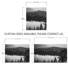 Load image into Gallery viewer, Black and White Mountain Over Looking Lake and Forest Wallpaper. #6671
